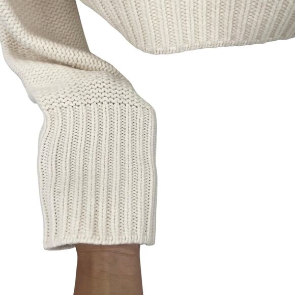 MISA Los Angeles Cream Cutout Shoulder Knit Turtleneck Sweater Size Small NWT - Picture 5 of 8